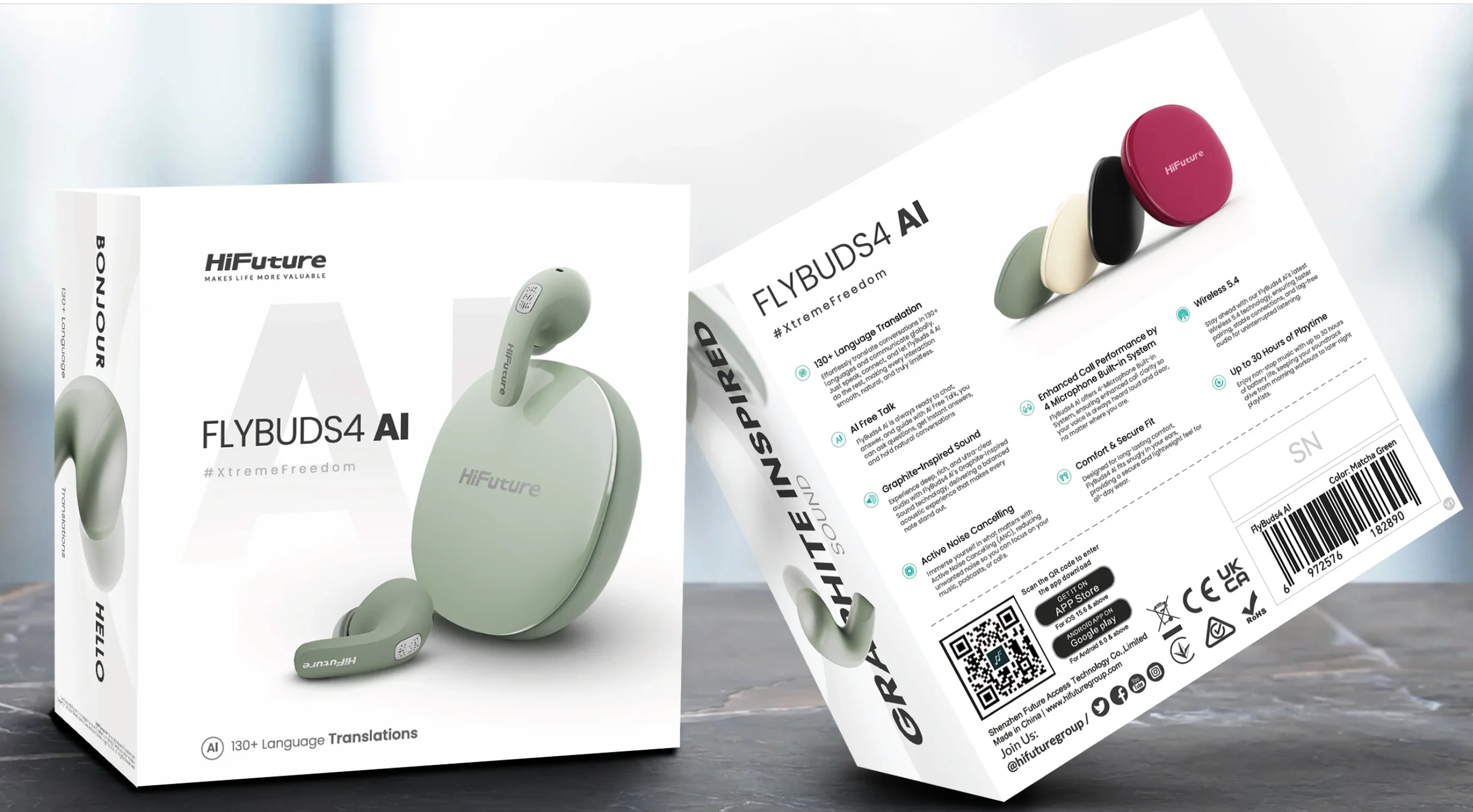 HiFuture FlyBuds4 AI — Auriculares TWS con ANC e IA para llamadas inteligentes