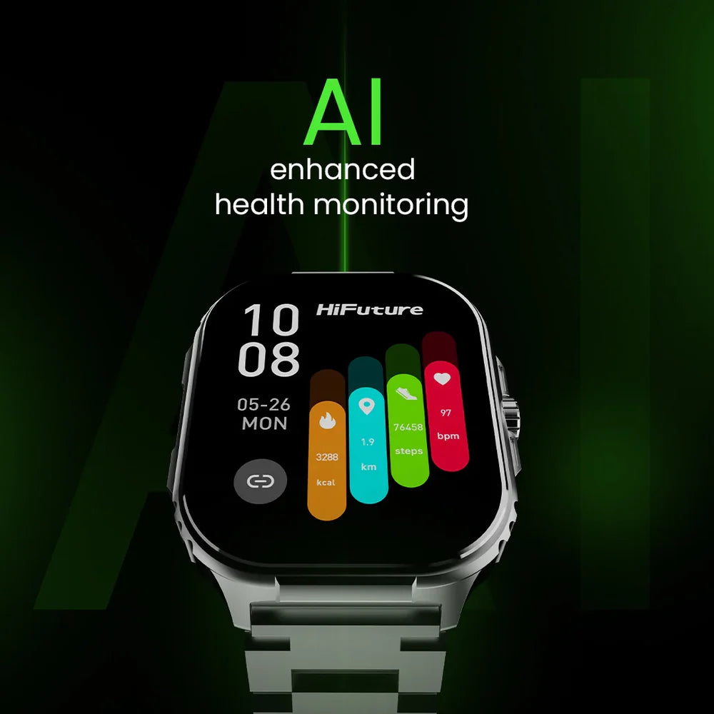 HiFuture Ultra3 PRO Smartwatch metálico con pantalla grande y Syntra™ AI